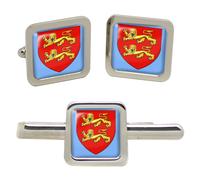 Normandia (Francia) Quadrato Gemelli E Fermacravatta Set