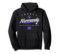 Normandia - T-shirt da spiaggia Francia Felpa con Cappuccio