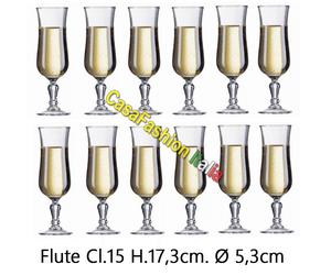 NORMANDIE 12-PZ CALICE FLUTE 150 ARCOROC RISTORANTE VETRO TEMPERATO 5 2023