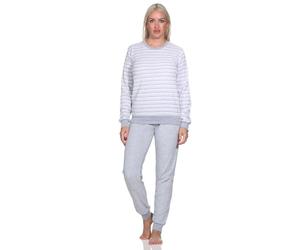 Normann Bellissimo pigiama da donna in spugna a maniche lunghe con polsini, Rosa 1, 54-56