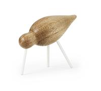Normann Copenhagen 100155 Shorebird Statuetta, in Legno e Acciaio Inox, Bianco, 15 x 5,5 x 11 cm