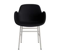 Normann Copenhagen Form Sedia da Pranzo con Braccioli Imbottiti Gruppo 7 Grigio Caldo/Acciaio
