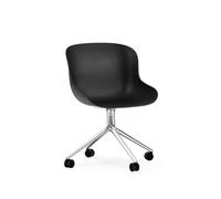 Normann Copenhagen Hyg Sedia Girevole con Ruote Alluminio/ Nero