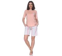 Normann Pigiama da donna a maniche corte in elegante effetto a righe, anche in taglie forti