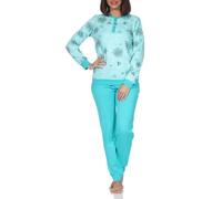 Normann Pigiama lungo da donna interlock con polsini dal look elegante, anche in taglie forti
