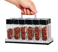 Normcore 12 tubetti di cantina per chicchi di caffè espresso monodose, fiala con valvola di scarico unidirezionale, 12 capsule di caffè in vetro con espositore e imbuto
