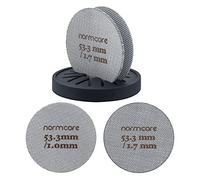 Normcore Confezione da 2 schermi a disco da 53,3 mm con supporto, doccia a contatto riutilizzabile con supporto in silicone, 1,7 mm, spessore 1,0 mm, rete 150 µm, compatibile con cestello portafiltro