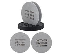 Normcore Confezione da 2 schermi a disco da 58,5 mm con supporto, pannello doccia riutilizzabile con supporto in silicone, spessore 1,7 mm - 1,0 mm, rete 150 µm, compatibile con cestello portafiltro