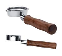 Normcore Portafiltro Bottomless da 58 mm per gruppi di brodo Lelit, Flair 58, ECM, Rocket, E61, filtro Naked portafiltro da 18 g e manico in vero legno di noce americano