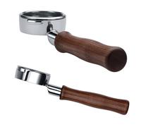 Normcore Portafiltro nudo da 58 mm per macchine da caffè Gaggia Classic Pro, Gaggia Carezza, Gaggia Cubika Plus, portafiltro senza fondo con cestello da 18 g, manico in vero noce americano