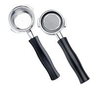 Normcore Portafiltro senza fondo compatibile 58 mm compatibile con macchine da espresso Nuova Simonelli & Victoria Arduino - manico in alluminio - colino da 18 g - 2 tazze