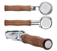 Normcore Portafiltro sottile nudo da 58 mm con cestello ad alta estrazione di precisione da 18 g, manico in noce americano originale, compatibile con macchine Gaggia Classic
