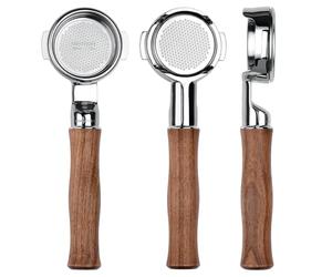 Normcore Portafiltro sottile nudo da 58 mm con cestello ad alta estrazione di precisione da 18 g, manico in noce americano originale, adatto a macchine La Marzocco da 58 mm