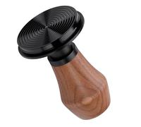 Normcore Pressino per caffè espresso V4 da 53,3 mm, caricato a molla, con rivestimento in titanio PVD, base ondulata, molle di ricambio per 6,8 kg, 11,3 kg, 13,6 kg, manico in noce americano