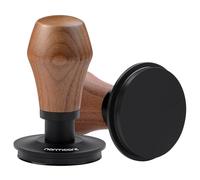 Normcore Pressino per caffè V4.1 da 53,3 mm con feedback sonoro a clic, compatibile con portafiltro Breville Sage da 54 mm, manomissione a molla con base piatta, manico in vero noce americano
