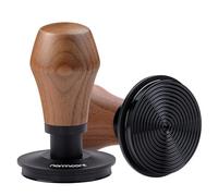 Normcore Pressino per caffè V4.1 da 53,3 mm con feedback sonoro a clic, manomissione a molla espresso con rivestimento in titanio PVD base ondulata per portafiltri Breville Sage 54 mm, manico in noce
