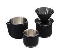 Normcore Set da viaggio per versare il caffè, set portatile per versare il caffè, gocciolatore da viaggio per tazza singola, utilizzare V60 e macchina da caffè in carta con filtro a onda, acciaio
