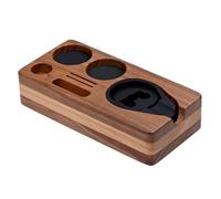 Normcore Stazione di pressatura per espresso, base per pressare caffè in noce americano naturale, supporto per portafiltro da 51 mm e 54 mm, manomissione e distributore, accessori per caffè espresso a