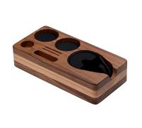 Normcore Stazione di pressatura per espresso, base per pressare caffè in noce americano naturale, supporto per portafiltro, tamper e distributore da 54/58 mm, accessori per caffè espresso con schermo