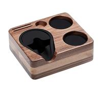 Normcore Tamper Station per barista in noce originale, 51 - 58 mm, in bellissimo legno, per portafiltro, tamper, distributore, WDT, stazione di tamponamento per barista cucina casalinga