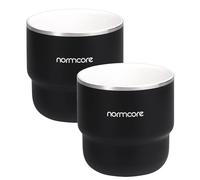 Normcore Tazze da caffè espresso, 200 ml, tazza da caffè espresso con rivestimento in ceramica, tazze da caffè a doppia parete in acciaio inossidabile, confezione da 2, 210 ml, nero