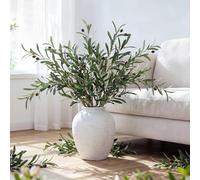 Norme 4 rami di ulivo artificiali da 101 cm con olive realistiche per vaso di ulivo finto verde grandi steli lunghi per bouquet da sposa centrotavola decorazione per la casa fai da te artigianato