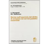 Norme sull'esercizio del diritto di sciopero nei servizi pubblici essenziali. Art. 40 supplemento Legge 12 giugno 1990, n. 146