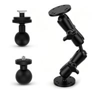 Normodic AMPS - Supporto a sfera doppio da 1", 2 sfere da 25 mm, vite a T e filettatura da 1/4", interamente in alluminio, compatibile con RAM, per camion, carrelli elevatori, repository