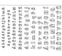 Normografo aerografo LETTERE PICCOLE D002