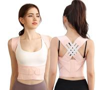 NormXinRui Cintura regolabile per la postura della schiena, correttore di postura per donne e uomini, allevia il dolore al collo e alle spalle (Rosa, XL)