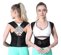 NormXinRui Cintura regolabile per la postura della schiena, correttore posturale per donne e uomini, allevia il dolore al collo e alle spalle (Nero, XL)