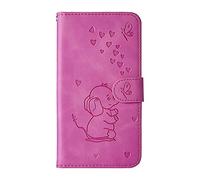 Norn Samsung Galaxy J3 2017/J330case - Custodia a portafoglio in pelle sintetica con motivo a forma di farfalla, con supporto pieghevole e scomparti per carte di credito, chiusura magnetica, colore: Viola rosso