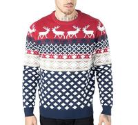 Noroze Maglione da uomo, motivo natalizio, lavorato a maglia, Rosso M