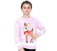 NOROZE Maglione Natalizio 3D per Ragazze con Renna e Uccellino Pullover (Renna Rosa, 9-10 Years)