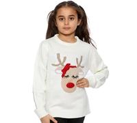 NOROZE Maglione Natalizio 3D per Ragazze con Renna e Uccellino Pullover (Renne Beige, 7-8 Anni)