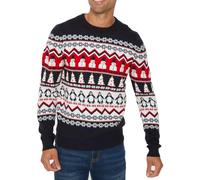 NOROZE Maglione Natalizio Divertente, Lavorato a Maglia, Unisex, per Feste di Natale(L, Hoho, Pupazzo di Neve A Forma di Pinguino, Marina)