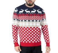 NOROZE, Maglione Natalizio Unisex, Stile Vintage Anni '70 4 Renne. XL