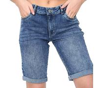 NOROZE Pantaloncini da donna in denim Blaum Capri Jeans corti, Blu E427, 48