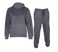 NOROZE Ragazzi Ragazze Contrasto Pile Palestra Sport Joggers Completo Tuta Bambini Felpa Con Cappuccio Top Pantaloni Fondo (Anthracite, 11-12 anni)