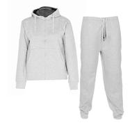 NOROZE Ragazzi Ragazze Contrasto Pile Palestra Sport Joggers Completo Tuta Bambini Felpa Con Cappuccio Top Pantaloni Fondo (Grigio tinta unita, 11-12 anni)