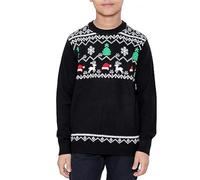 NOROZE Ragazzi Ragazze Unisex Bambini Buon Natale Dinosauro Albero Cappello RennaLavorato a Maglia novità Brutta Maglioni di Natale Maglioni Pullover Pull (9-10 Anni, Cappello Albero Nero)
