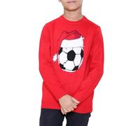 NOROZE Ragazzi Ragazze Unisex Buon Natale Pallone da Calcio Rodolfo dal Naso Rosso Renna Alce Babbo Natale Orso Polare Fiocco di Neve Maglioni Maglione (11-12 Anni, Calcio Rosso)