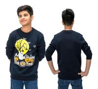 NOROZE Ragazzi Stampato Felpe Bambini Trucco O Tratta Halloween Zucca Gatti Cranio Pile Divertente Unisex Costume Top, Zucca Albero Navy, 9-10 Anni