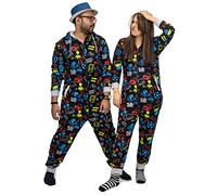 NOROZE, Tutina da Gioco da Uomo, Unisex, per Bambini, Tutina in Uno, per la Famiglia, Pigiama da Lounge e da Notte, Ideale Come Regalo per Uomo, Donna, Ragazzi e Ragazze (S, Nero)
