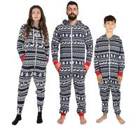 NOROZE Tutina di Natale Famiglia Abbinamento Pigiameria Vacanza Sleepsuit Regali per Uomo Donna Ragazzi Ragazze Loungewear Tuta, Mamma renna blu navy, 38