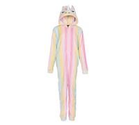 NOROZE Tutina intera in pile con unicorno, per adulti, per feste, ragazze, coniglio, arcobaleno, con cappuccio, taglie 7/8-16, Unicorno arcobaleno, 13 anni