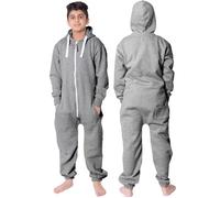 NOROZE Unisex per Bambini Ragazze Ragazzi con Motivo Azteco e Tinta Unita e in Pile con Cappuccio Onesie Jumpsuit Tuta per 2 - 13 Anni (13 Anni, Anthrazit)