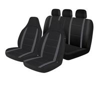 Norris Copris.M/Parallel Set Coprisedili Universali Nero/Grigio per Auto/SUV - Design di Lusso, Protezione Completa, Materiale di Alta Qualità, Compatibile con Airbag, Lavabile a Mano