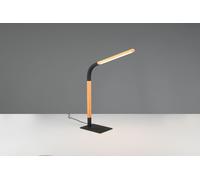 NORRIS LAMPADA DA STUDIO LED 7W 950lm, 3000K METALLO NERO E LEGNO FLESSIBILE CON REGOLAZIONE INTENSITA' H. 42CM