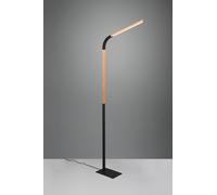 NORRIS PIANTANA LED 11W 1400lm, 3000K METALLO NERO E LEGNO FLESSIBILE CON REGOLAZIONE INTENSITA' H. 169,5CM